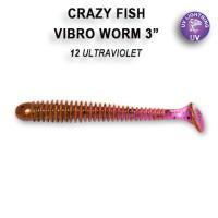 Приманка Vibro Worm 3" (75mm) 11-75-12-6 кальмар, 5 шт