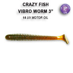 Приманка Vibro Worm 3" (75mm) 11-75-14-6 кальмар, 5 шт