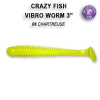 Приманка Vibro Worm 3" (75mm) 11-75-6-6 кальмар, 5 шт