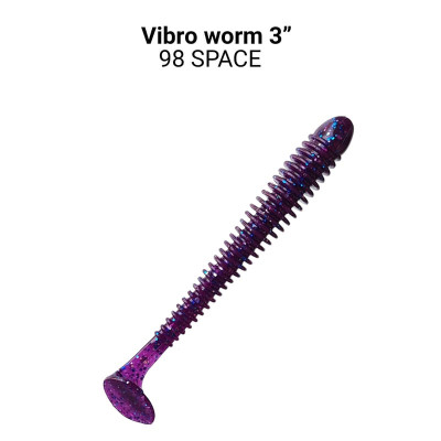 Приманка Vibro Worm 3" (75mm) 11-75-98-6 кальмар, 5 шт