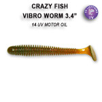 Приманка Vibro Worm 3,4" (85mm) 12-85-14-6 кальмар, 5 шт