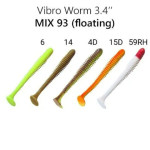 Приманка Vibro Worm 3,4" (85mm) 12-85-M93-6F кальмар, плаваючий, 5 шт