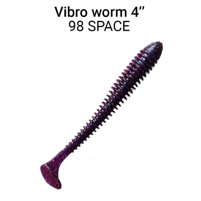 Приманка Vibro Worm 4" (100mm) 75-100-98-6 кальмар, 5 шт