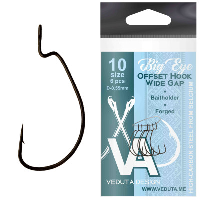 Офсетний гачок Big Eye Offset Hook Wide Gap №10 Gap 6шт