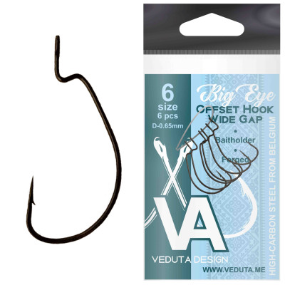 Офсетний гачок Big Eye Offset Hook Wide Gap №6 Gap 6шт