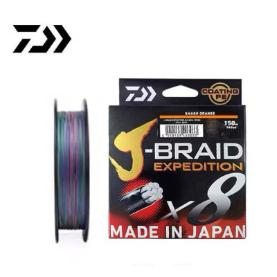 Шнур Daiwa J-BRAID X8 Expedition Multi Color #2.5 / 0.22 mm /19,5kg, 300m  