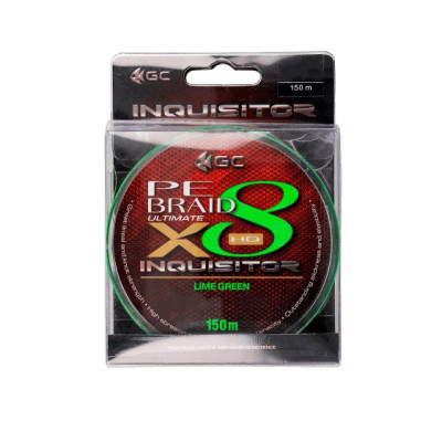 Шнур GC INQUISITOR X8 150m PE 2.5, 35LB/16.1kg, lime green