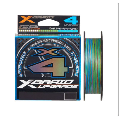 Шнур YGK X-Braid Upgrade X4 multi-color #0.4/0.104mm 8lb/3.6kg, 150m