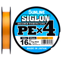 Шнур Sunline Siglon PE х4 150m (оранж.) #0.2/0.076mm 3lb/1.6kg-ua